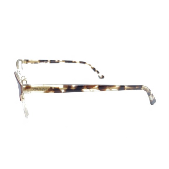 Prada Brown Tortoise Gold Half Frame Eyeglasses Frames 52-17 145 Italy Designer - Picture 7 of 12
